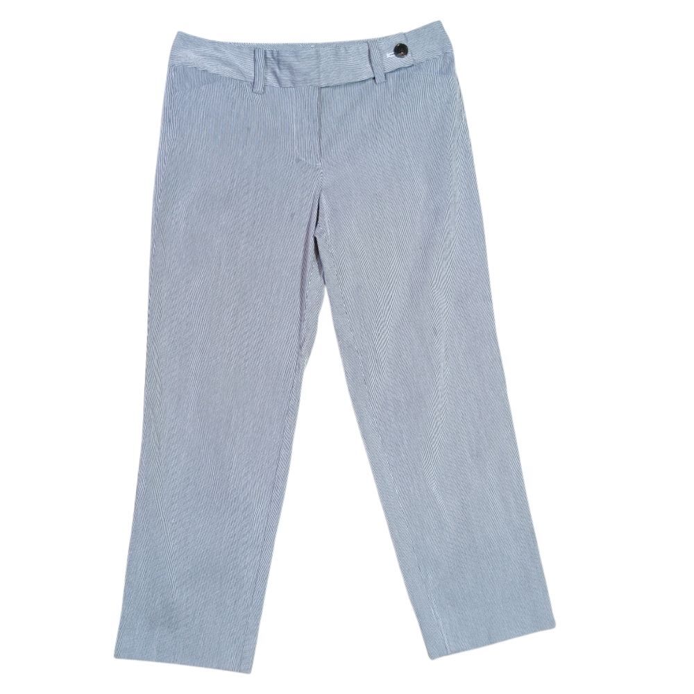 Ann Taylor Blue Pinstripe Cropped Pants Sz 2